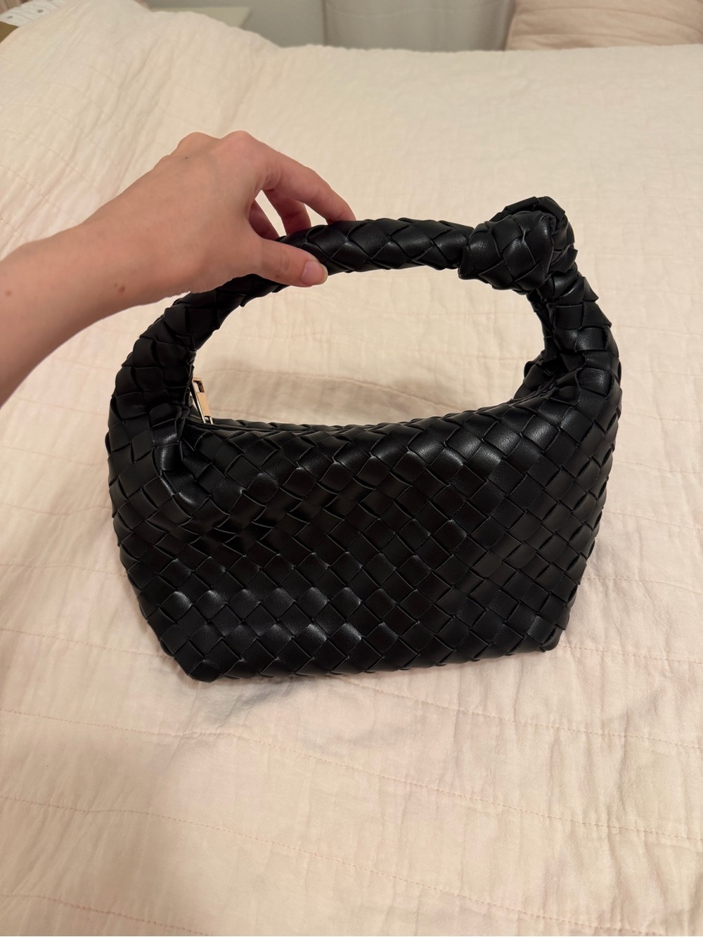 Urban Expressions Black Woven Knotted Bag
